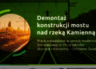 Kadr z filmu: Demontaż konstrukcji mostu nad rzeką Kamienną